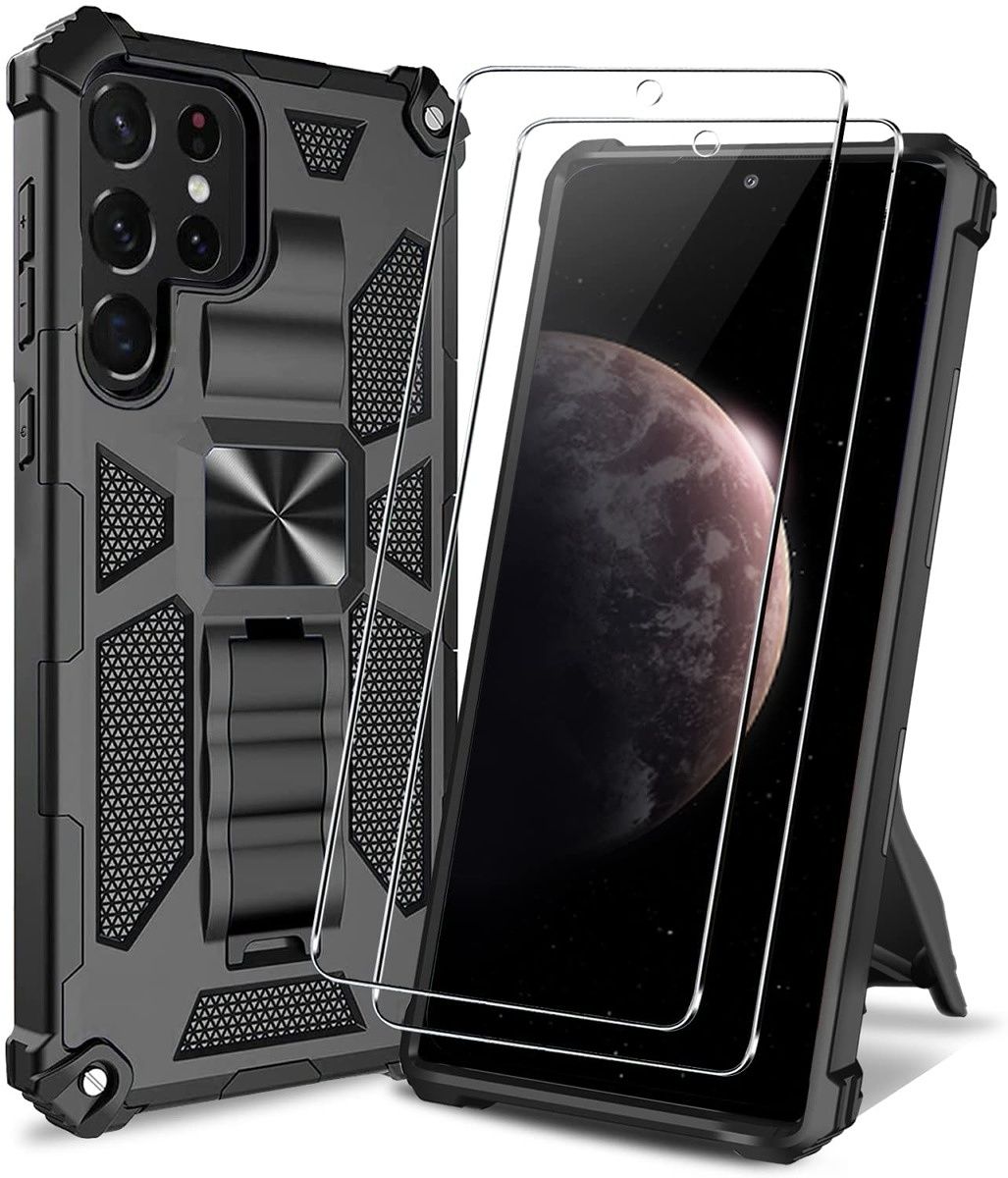 This tough case can keep your Galaxy S22 Ultra case from just about any drop or bump, plus it includes a built-in kickstand. It even comes in four colors and you get a screen protector included in the package.