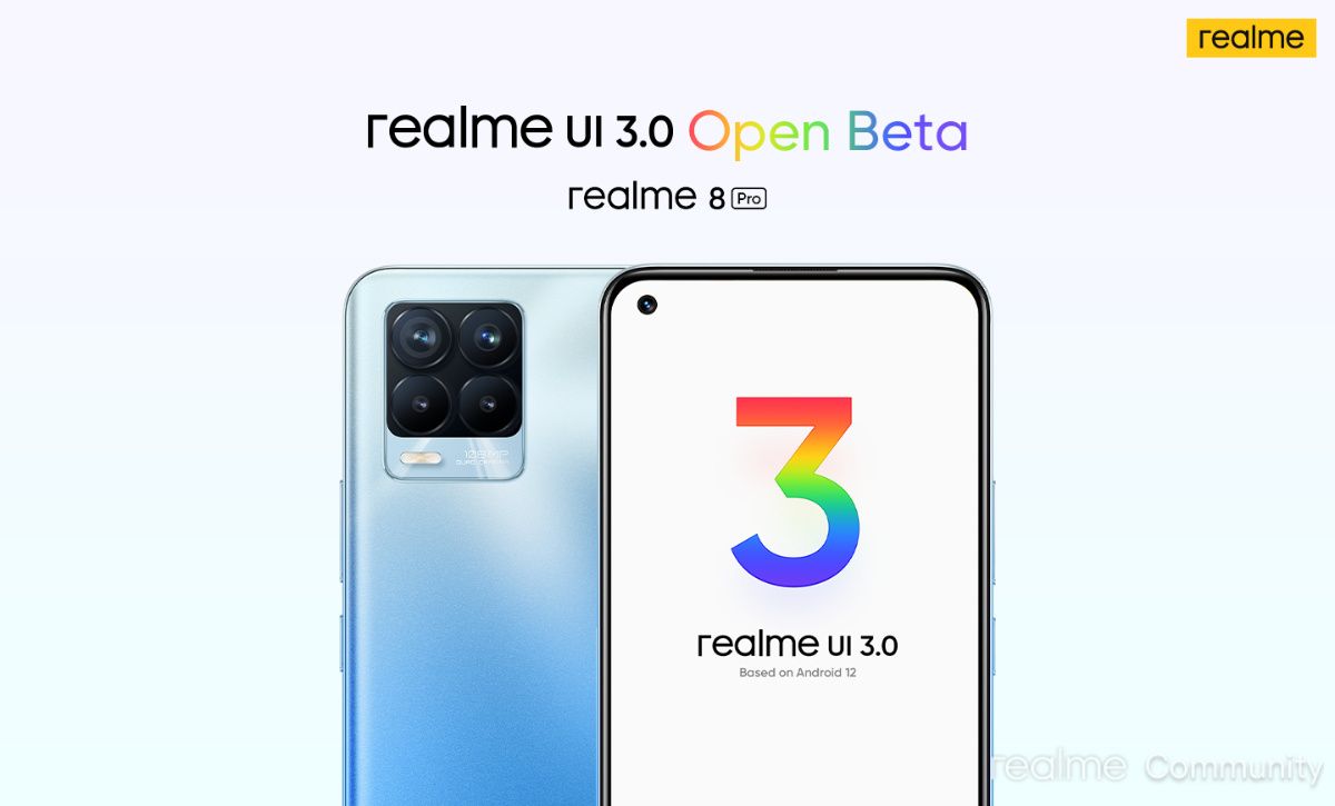 Realme UI 3.0 Open Beta poster for Realme 8 Pro