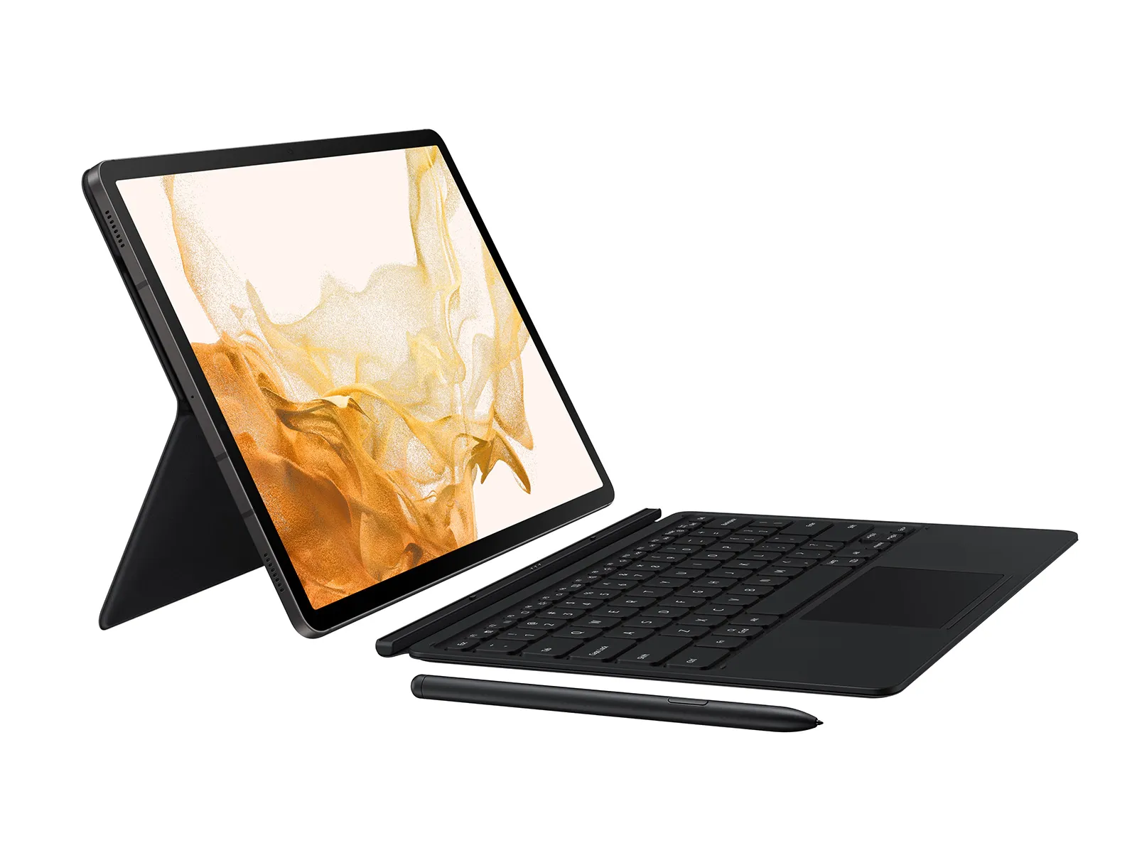 The Samsung Galaxy Tab S8+ is a powerful and very lightweight tablet that still has a large screen. You can pair it with a keyboard and mouse for a laptop-like experience.