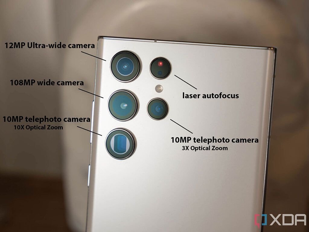 Samsung Galaxy S22 Ultra's rear camera setup