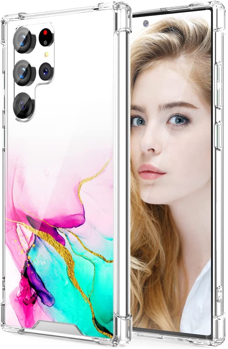 This VePret soft shell TPU case features a unique watercolor marble pattern on the back that gives your device a unique look.