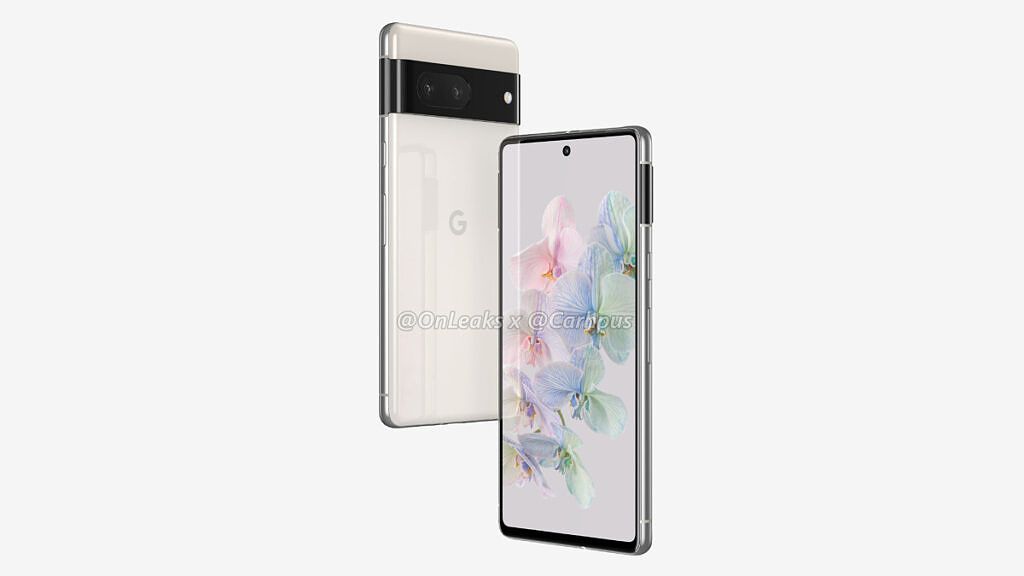 Pixel 7 front and back in white color standing