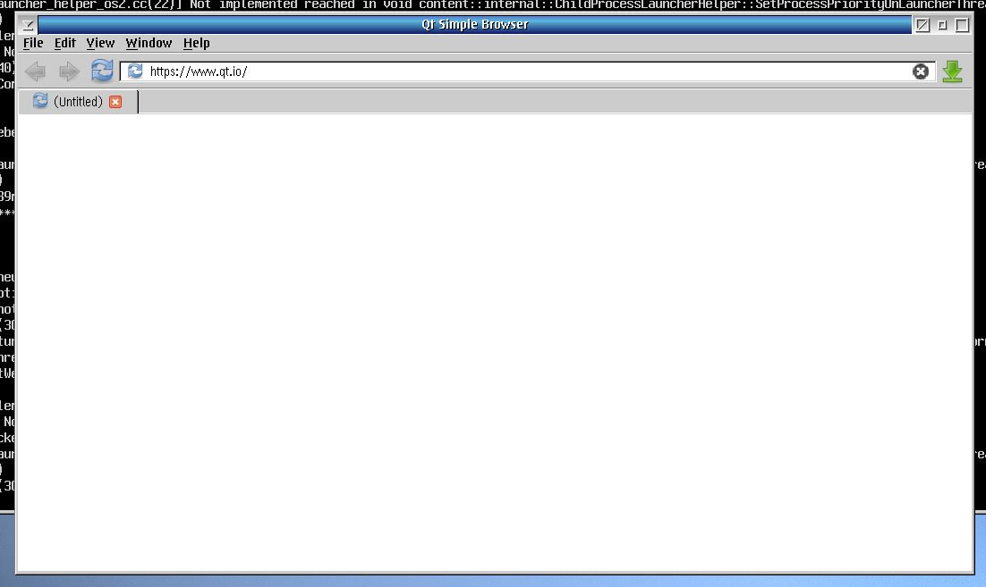 Screenshot of a browser window on OS/2 with blank contents
