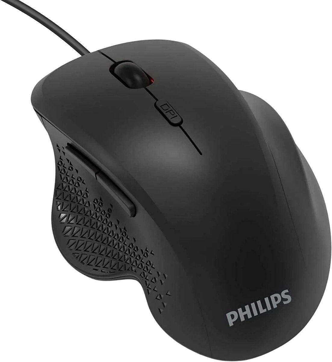 This wired mouse connects to your Mac through the USB Type-A port. It has six programmable buttons and four adjustable DPI levels.