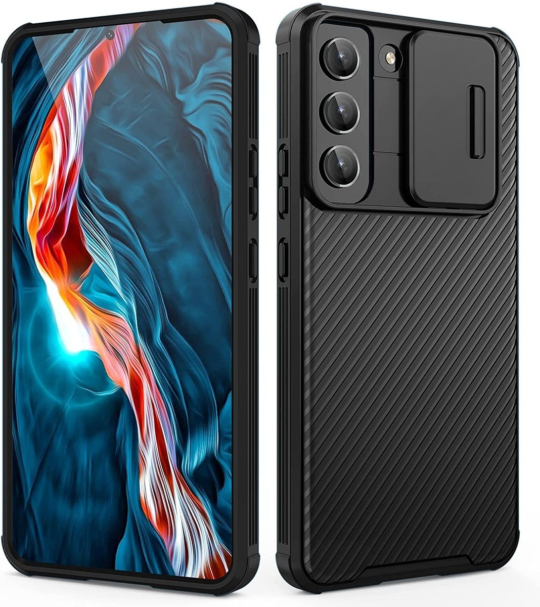 This rugged case from Doxlin not only keeps your Galaxy S22 Plus safe against drops and falls but also protects the camera with a built-in, slide-on lens cover. The case is wireless charging compatible and snugly fits your phone without adding too much bulk.