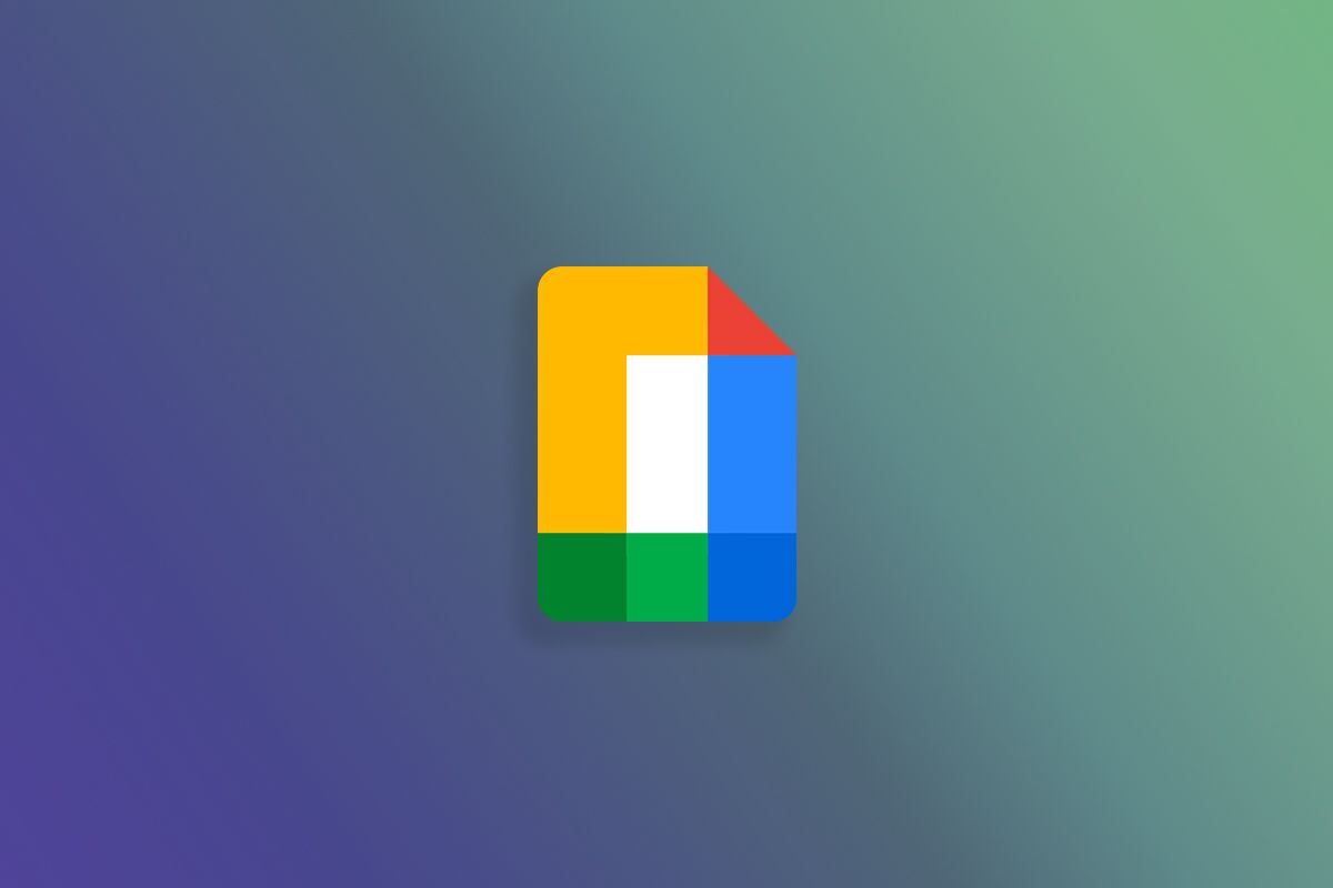 Google Docs logo on gradient background