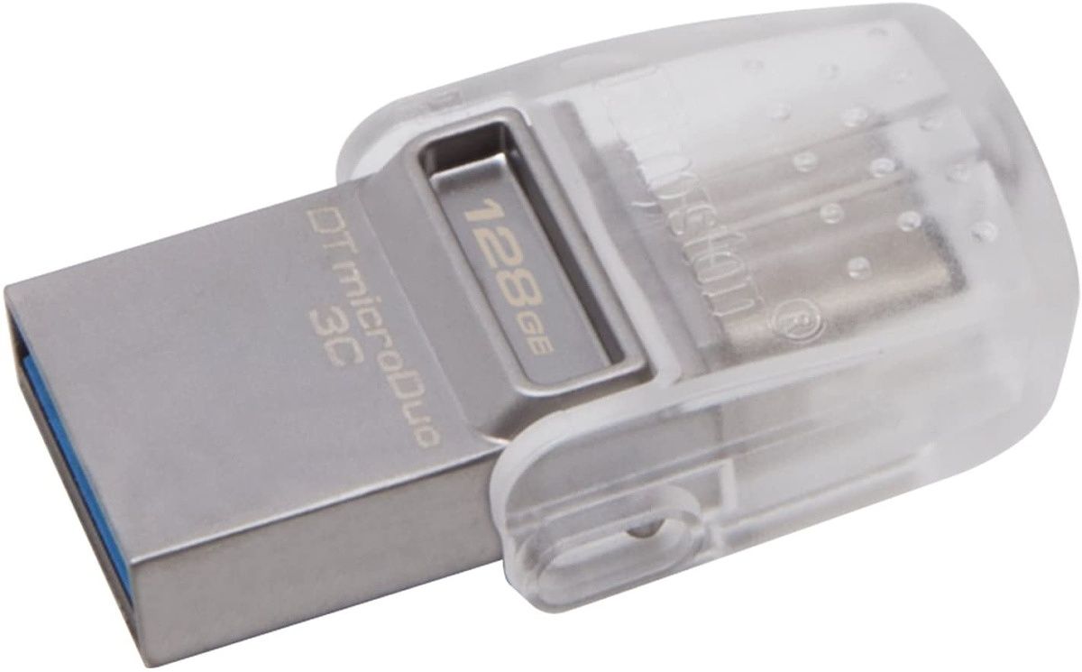 This tiny flash drive is the most convenient way to share files in a pinch since you can easily slip it into a pocket next to something else. It has USB-A and USB-C connections, so it works on computers, tablets, and most Android phones.