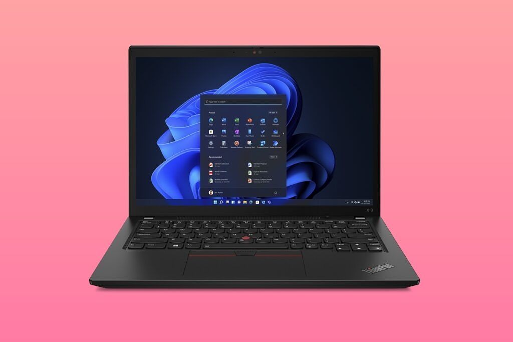 Lenovo ThinkPad X13 front view with lid open