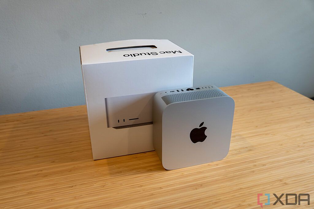 Mac Studio in front of box