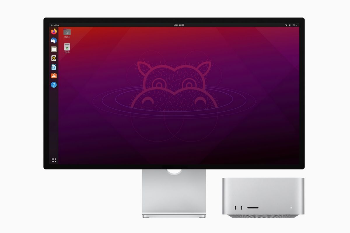 Mac Studio and Studio Display running Ubuntu Linux 20.04