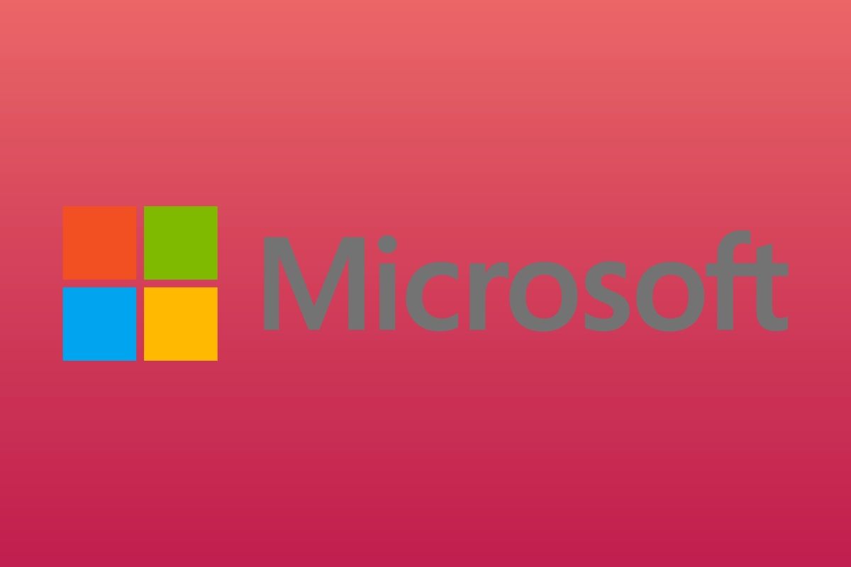 Microsoft logo red background