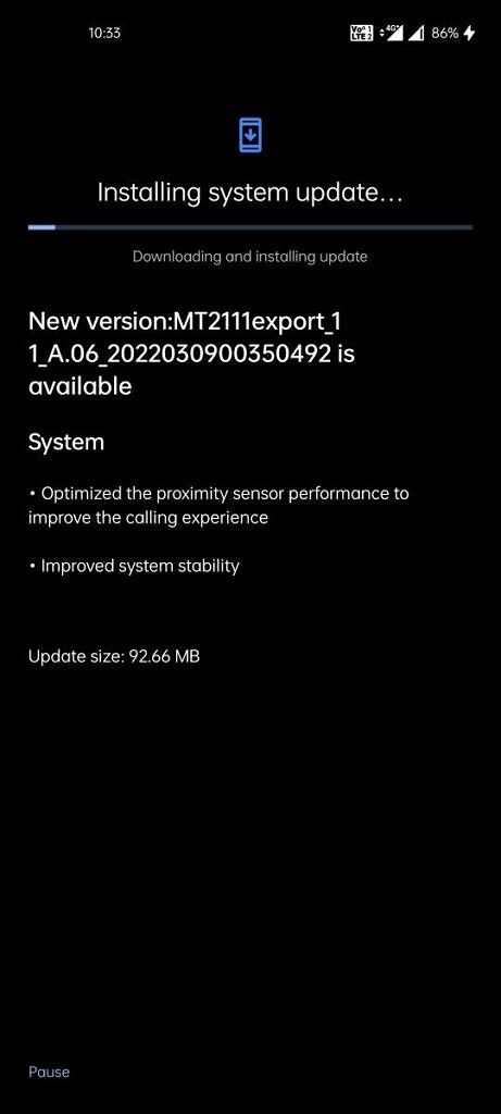 OnePlus 9RT OxygenOS A.06 screenshot