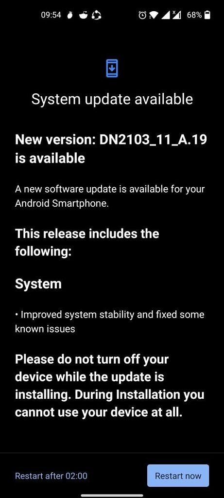 OxygenOS A.19 for the OnePlus Nord 2 screenshot