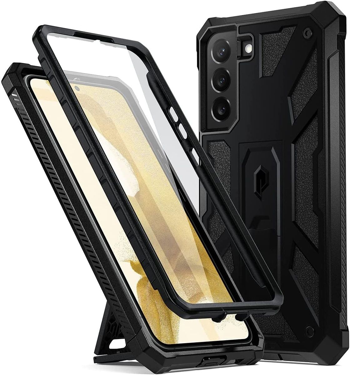 This full-body rugged case from Poetic has extra raised corners along the front to protect the display. Also has a kickstand and a built-in screen protector
