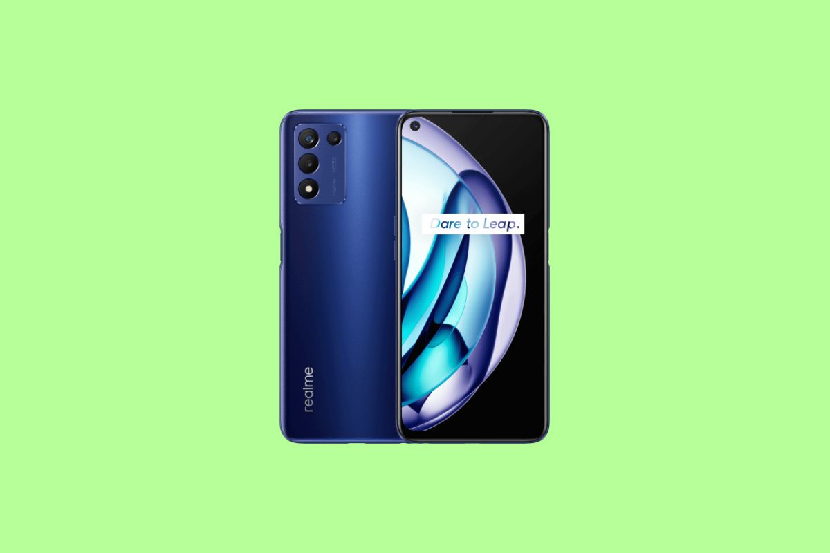 Realme 9 Speed Edition shown on a solid green background