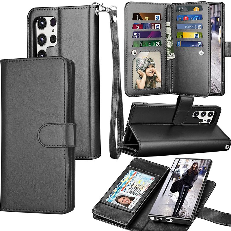 The Tekcoo Leather Folio for Galaxy S22 Plus is an affordable leather folio that offers space for up to thirteen cards, an ID card, and some spare cash.