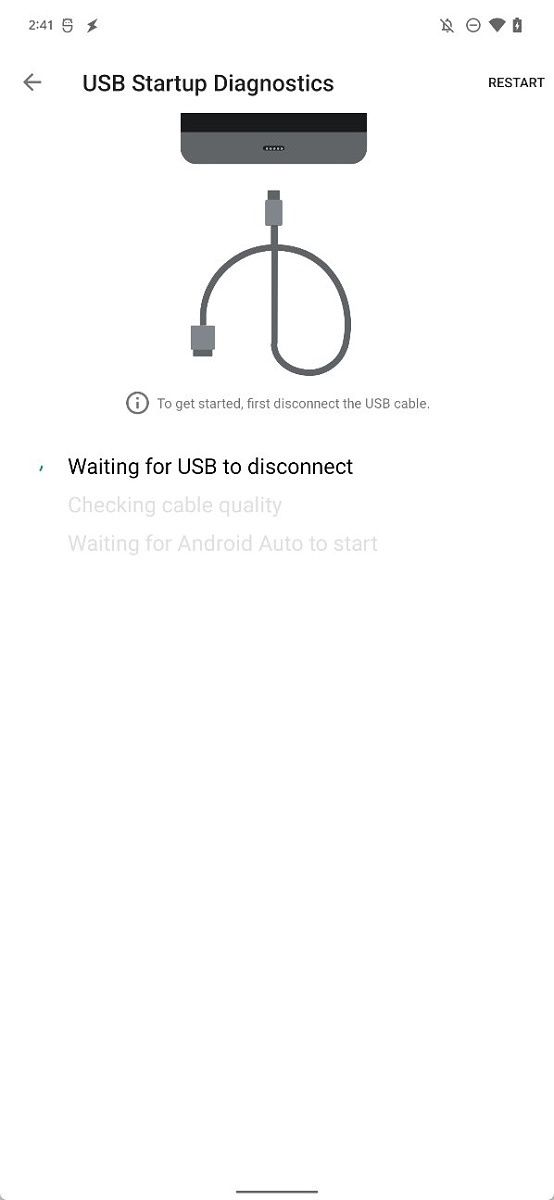 Android Auto recibe una herramienta de diagnóstico para cables USB
