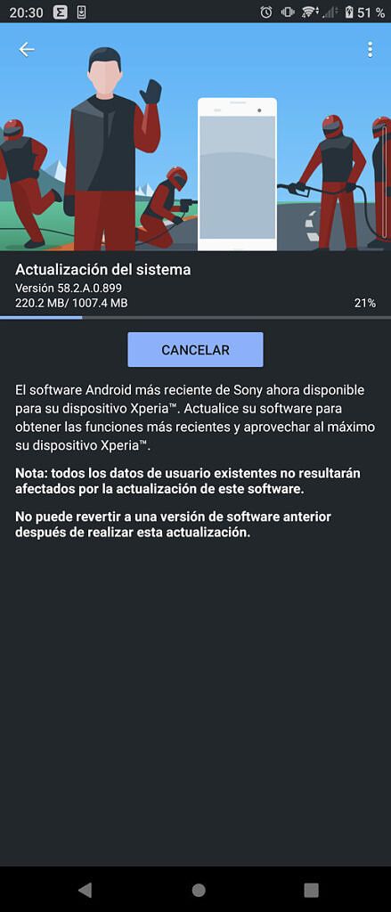 Android 12 update notification on Xperia 5 II