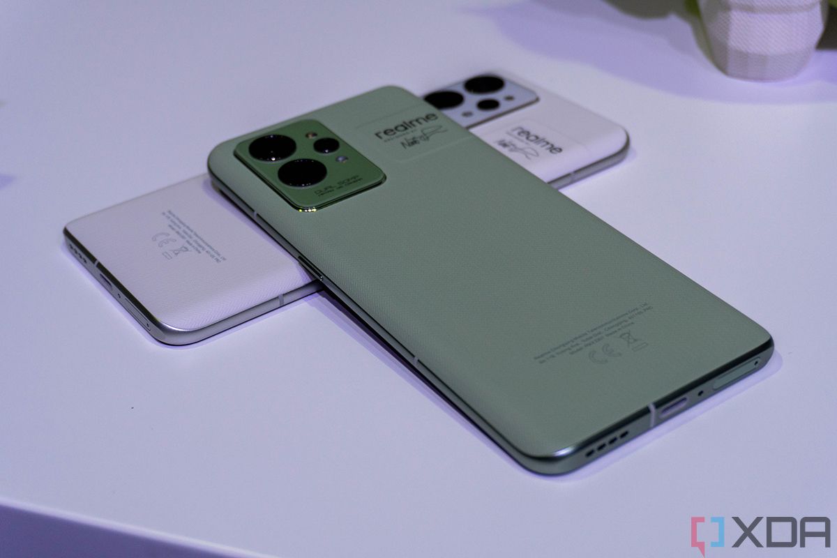 White and green versions of the Realme GT 2 Pro