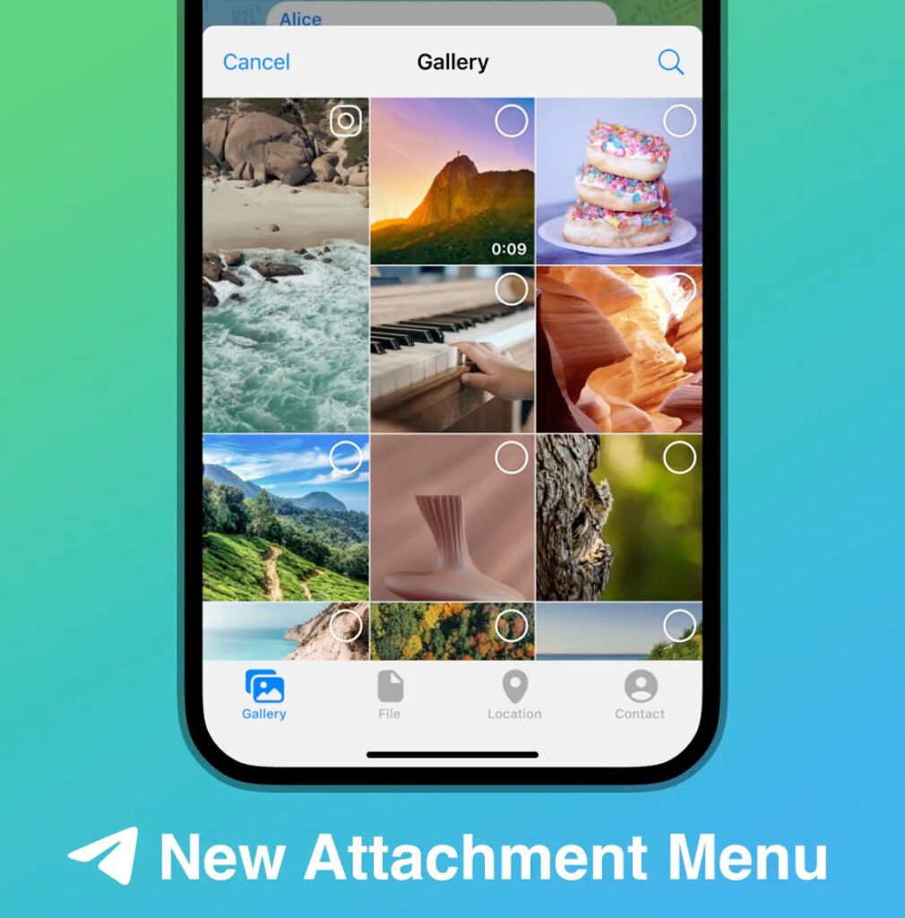telegram new attachment menu