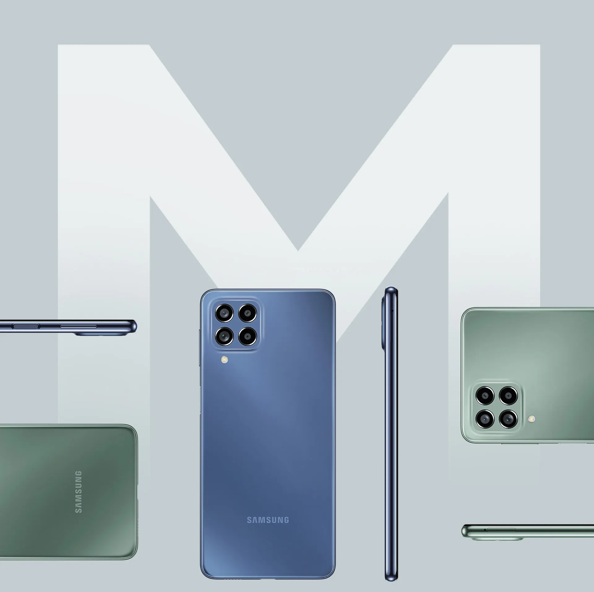 Galaxy M53 in blue and green colors
