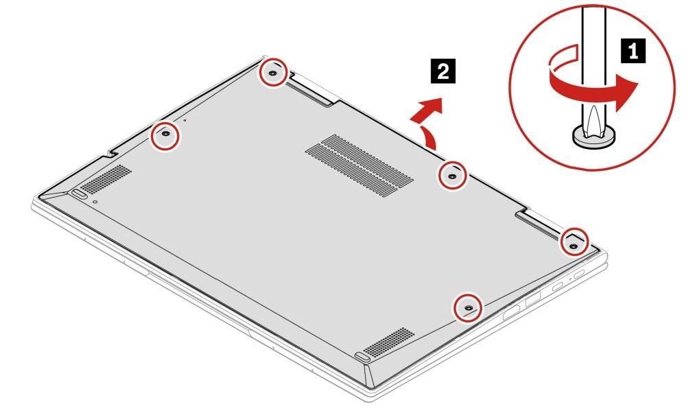 How to remove the bottom base cover on the Lenovo ThinkPad X1 Yoga Gen 7