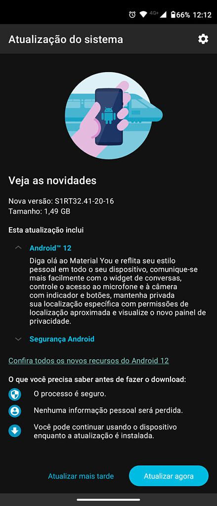 Moto G100 Android 12 update screenshot