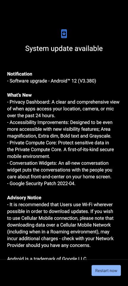 Nokia 8.3 5G Android 12 update