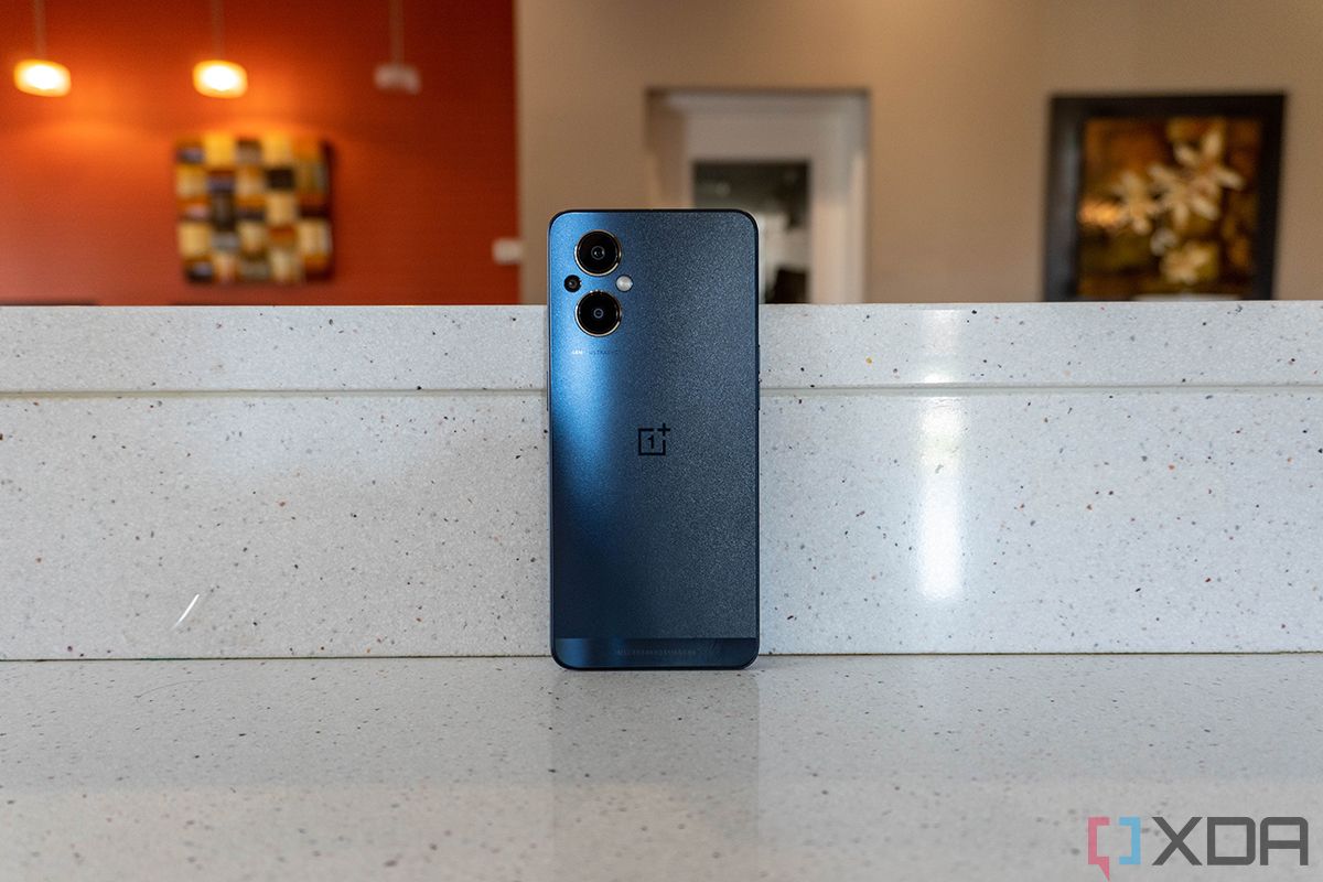 OnePlus Nord N20 standing on counter