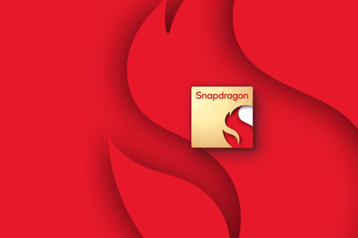 Qualcomm snapdragon logo on red background
