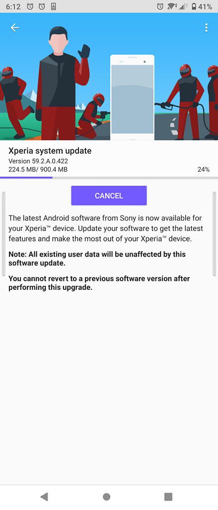 Sony Xperia 10 ii Android 12 update screenshot