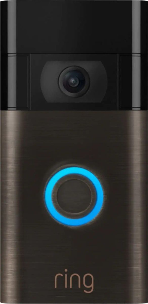 The Ring Video Doorbell offers 1080p video streaming, motion-detected real-time notifications, night vision, and a built-in rechargable battery. 