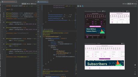 Anotaciones de Android Studio Dolphin Beta Multipreview