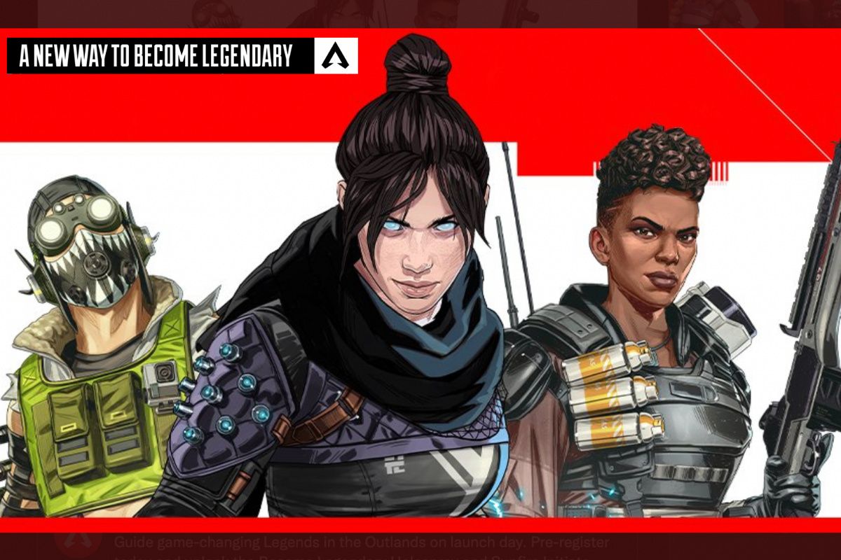 Apex Legends Mobile banner with characters from the game