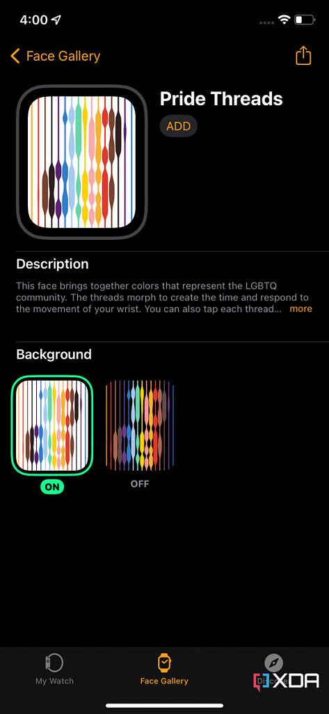 Apple Watch Pride Face 2022 in Watch app