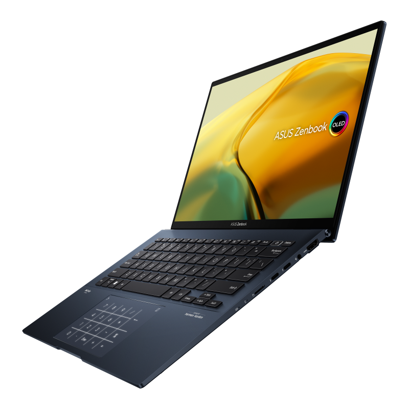 The ASUS ZenBook 14 OLED is a relatively thin premium laptop with powerful Intel processors and a stunning OLED display.