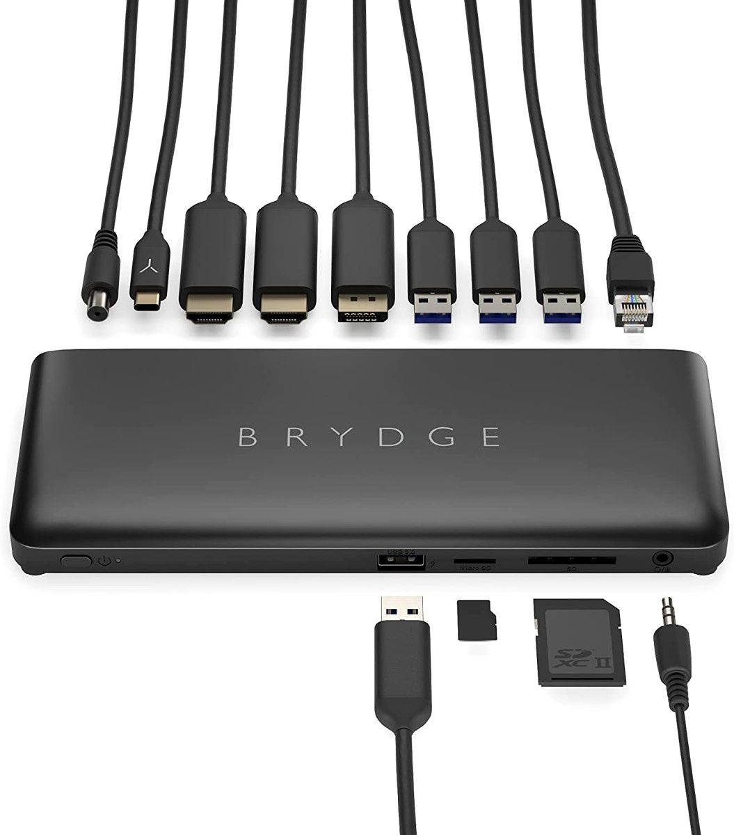 Thunderbolt is great, but it's also expensive. This Brydge dock uses a standard USB-C connection, but it still has a ton of ports for your peripherals, including three display outputs, USB Type-A, and gigabit Ethernet. Plus, it looks sleek.