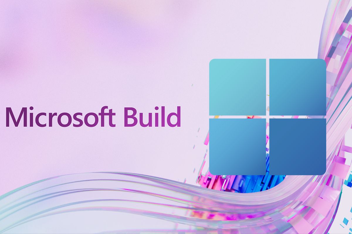 Windows logo on top of Microsoft Build image
