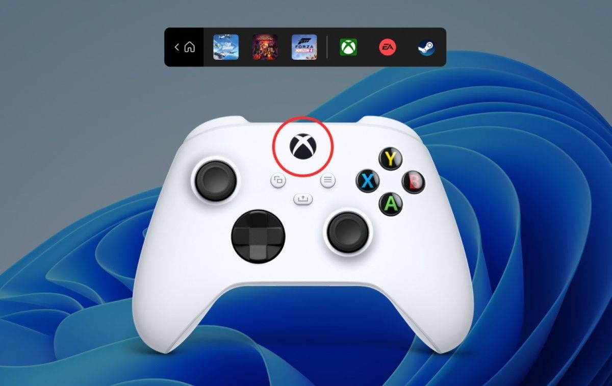 Controller on Windows 11 background