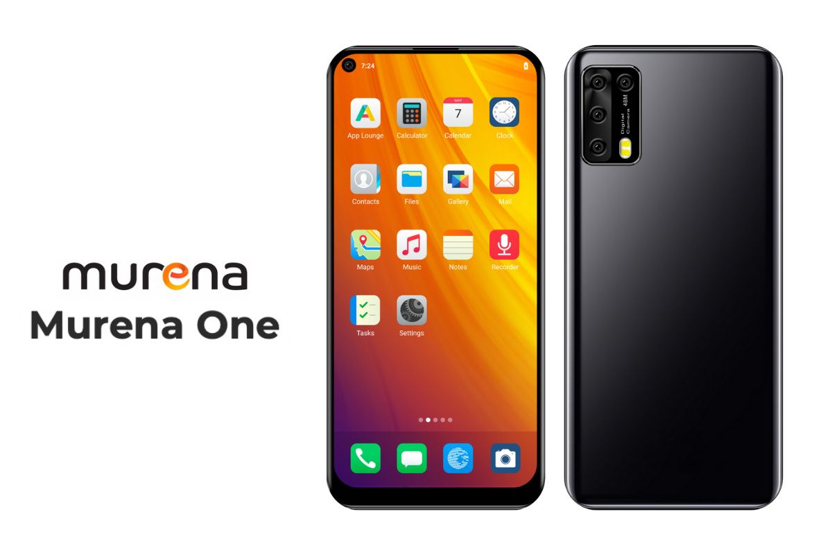 The Murena One phone on a white background with /e/OS