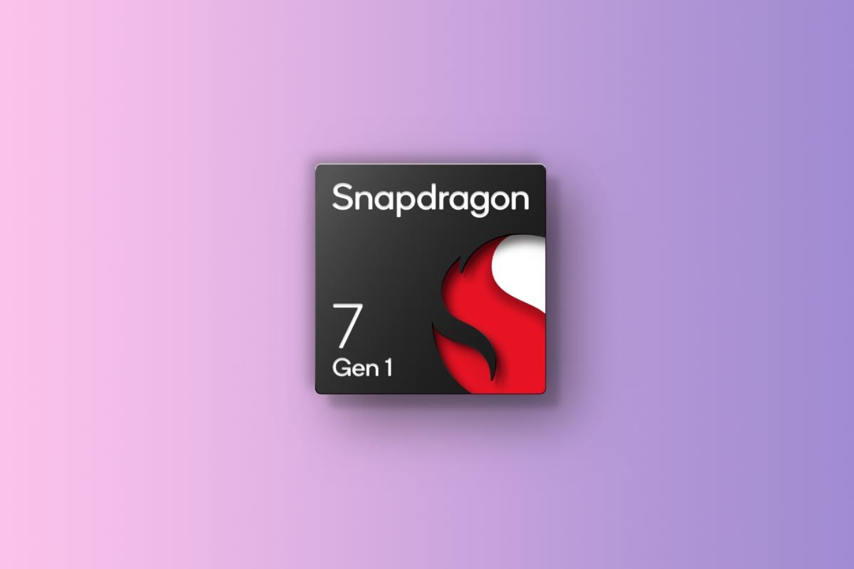 Qualcomm Snapdragon 7 Gen 1 badge on gradient background