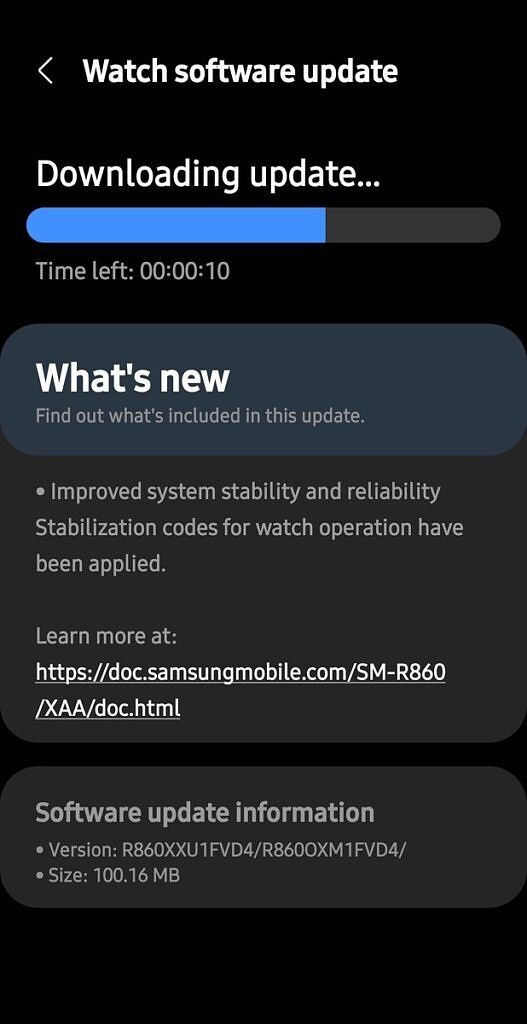 Samsung Galaxy Watch 4 software update May 2022 patches