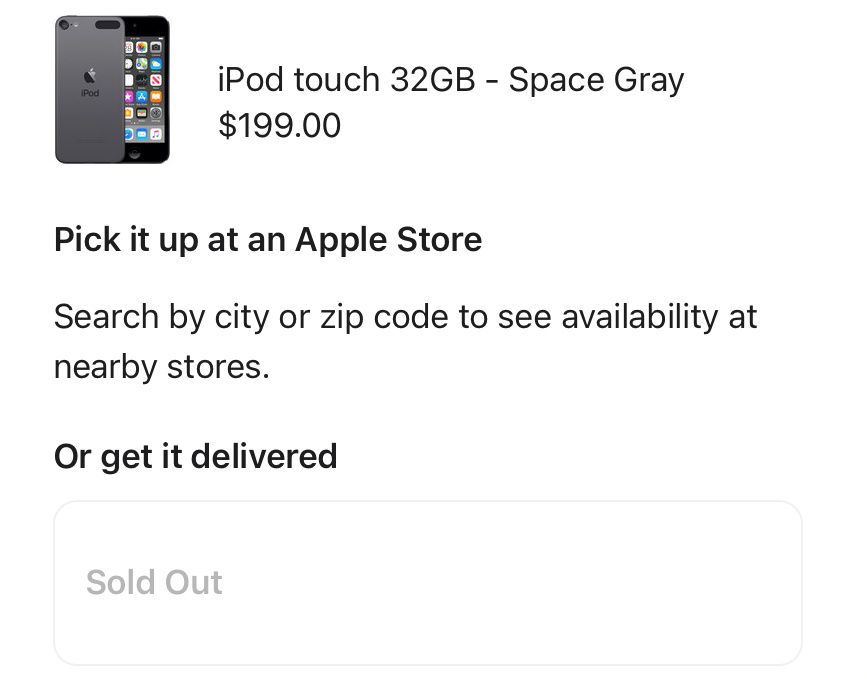 Apple iPod sold out for good