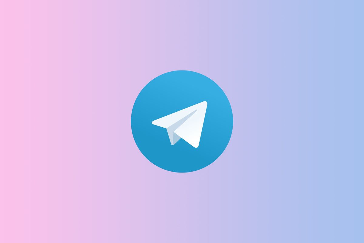 Telegram logo on a gradient background