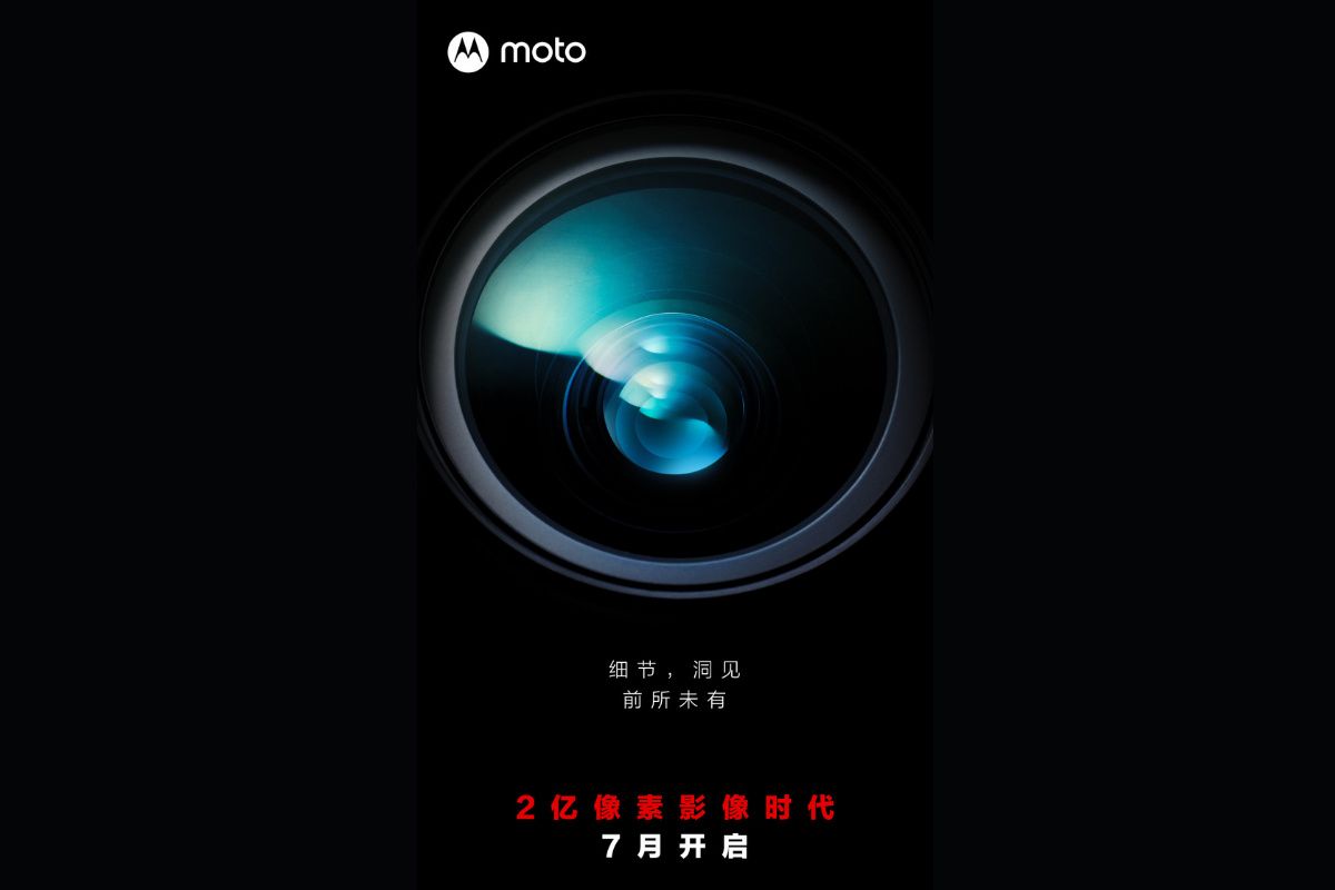 A teaser image of Lenovo's upcoming 200MP Motorola Moto smartphone