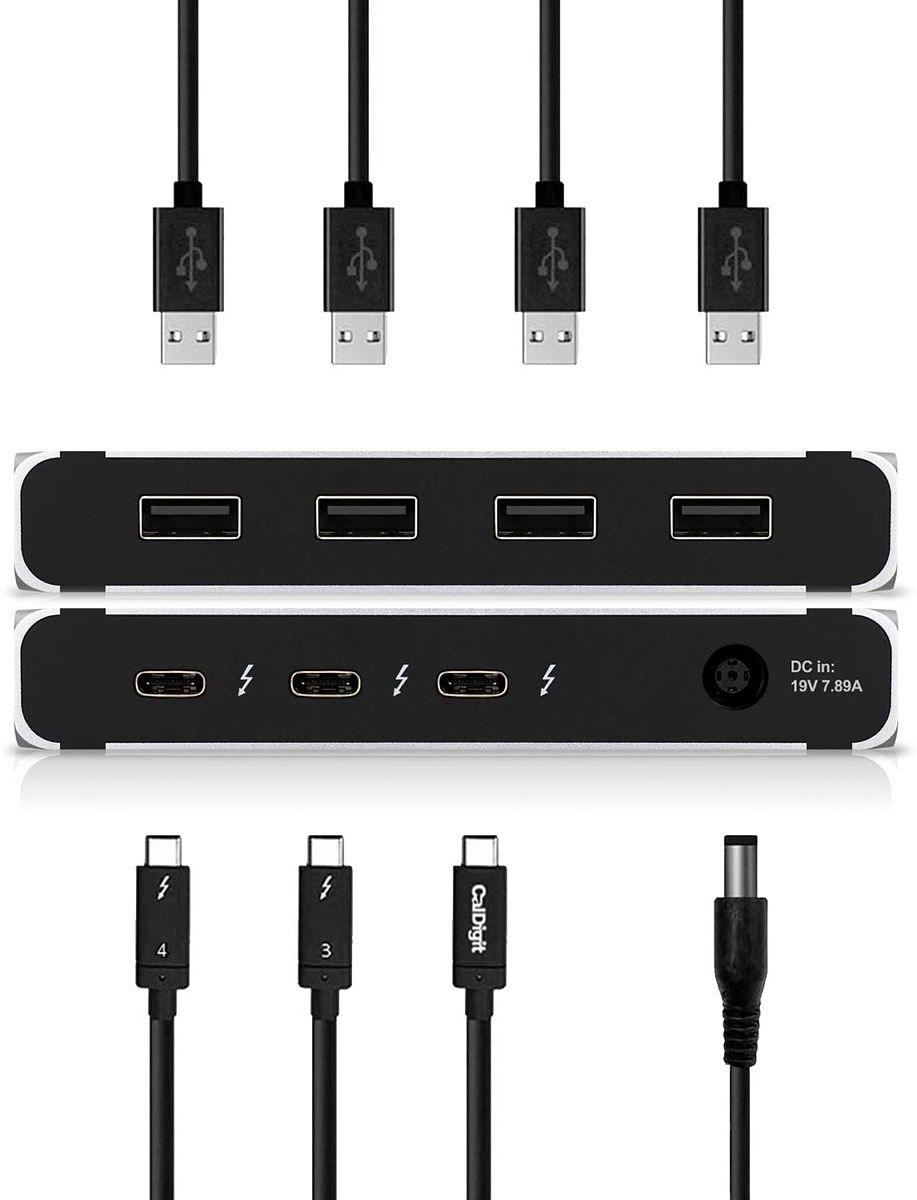If you don't need a ton of ports, the CalDigit Element Hub gives you four USB Type-A connections and three Thunderbolt downstream ports, which can still connect lots of accessories. Plus, it's very compact and more affordable than most Thunderbolt docks.