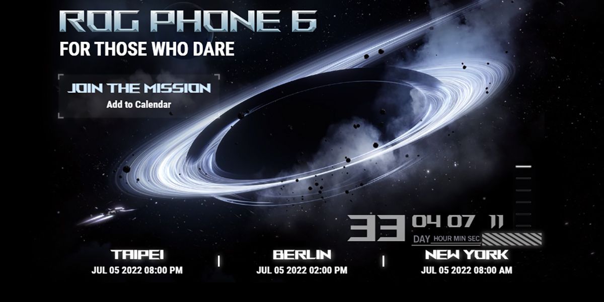 ASUS ROG Phone 6 launch announcement banner