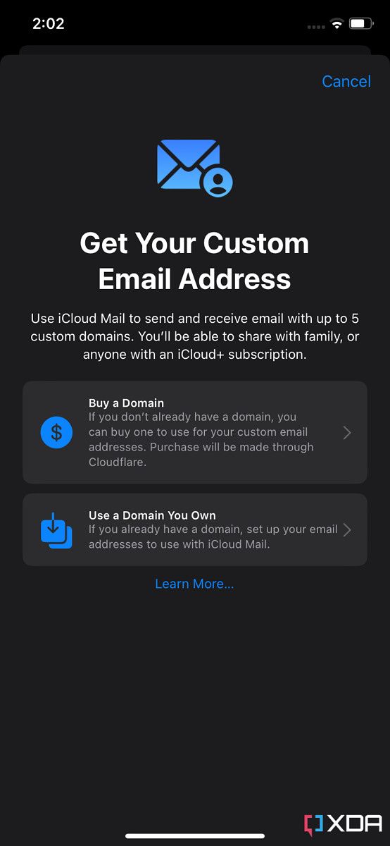 Apple Mail on iOS 16 allows you to buy your own domains