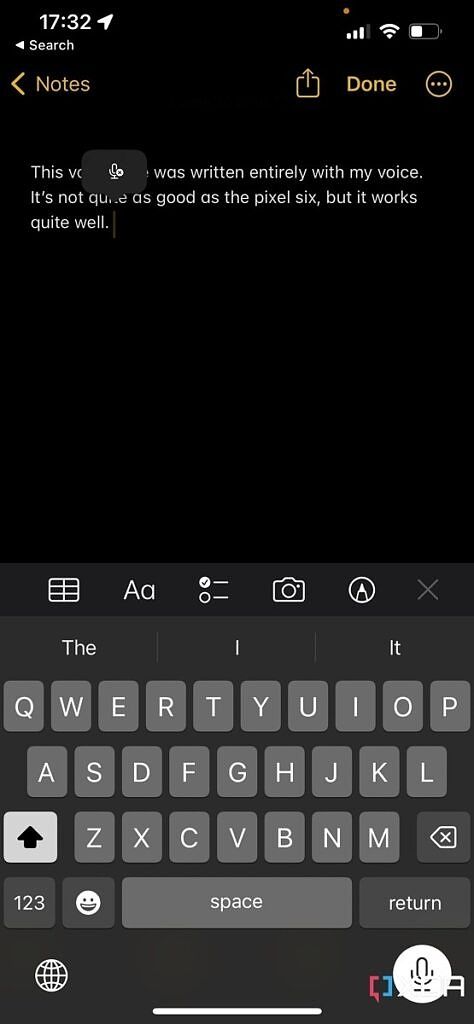 Apple Voice Dictation in iOS 16