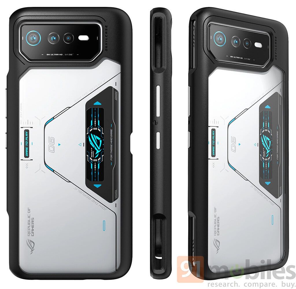 Leaked render of the Asus ROG Phone 6 in a first-party case.